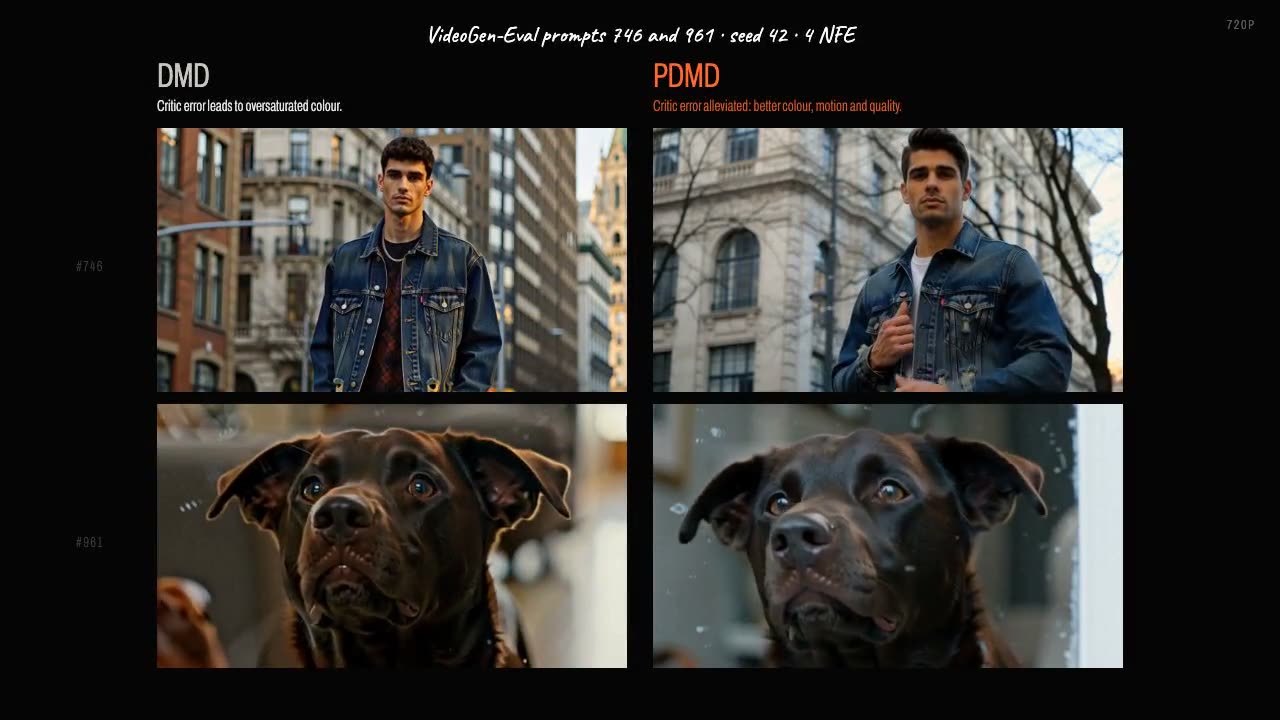 PDMD: Projected Distribution Matching Distillation for Video Diffusion Models teaser image